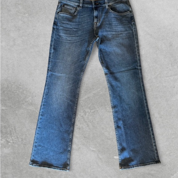 7 For All Mankind Men's Dark Blue Bootcut Jeans - Picture 1 of 3